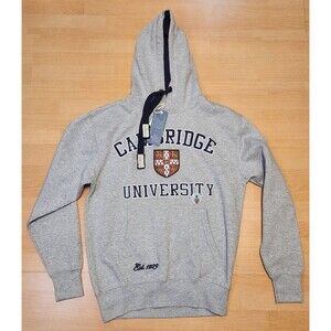 Men's Official University Of Cambridge Hoodie Size Small Coat Of Arms Crest Gray